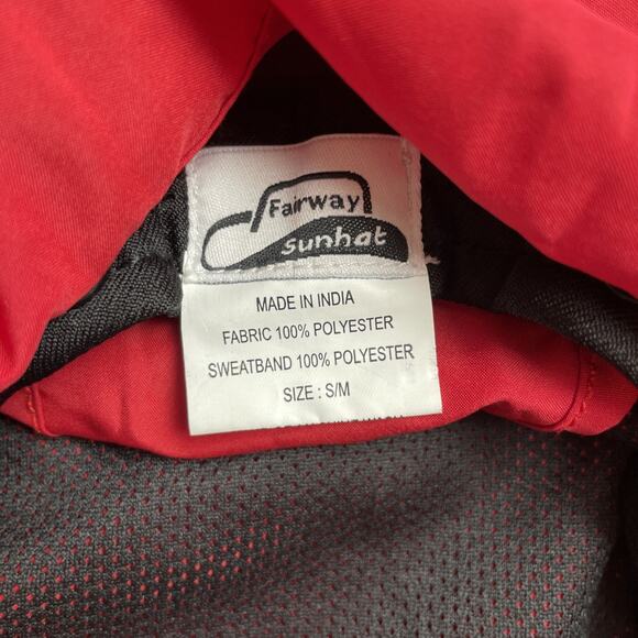 The Fairway Sunhat Shape Flexer Hat Sz S/M Red Vented Neck Flap Wind Resist UPF - Picture 2 of 9